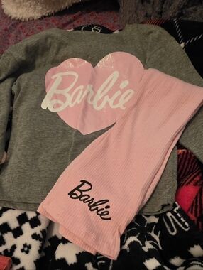NWT/Barbie Matching Set - Pink Heart Top & Pink Leggings/ Mermaid DISNEY BOTH 3T